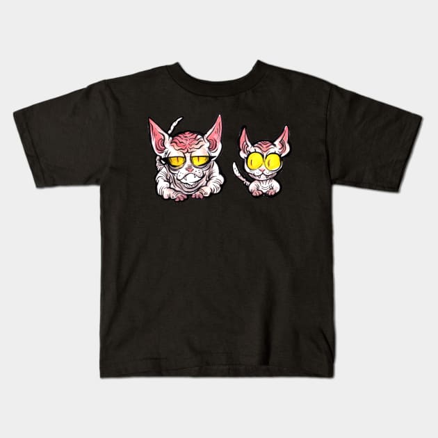 Sphinx Cats Kids T-Shirt by scumsuck